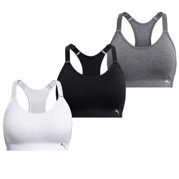 NWOT PUMA Ladies' Sports Bra 3 Pack Athletic Wear Impact Small - Picture 1 of 7